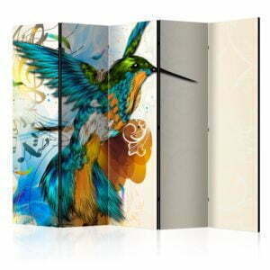 5-teiliges Paravent - Bird's Music II [Room Dividers]