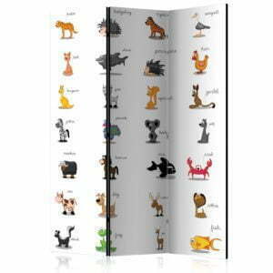 3-teiliges Paravent - Learning by playing (animals) [Room Dividers]