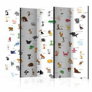 5-teiliges Paravent - animals (for children) II [Room Dividers]