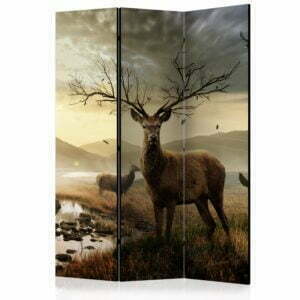 3-teiliges Paravent - Deers by mountain stream [Room Dividers]