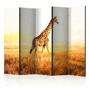 5-teiliges Paravent - giraffe - walk II [Room Dividers]