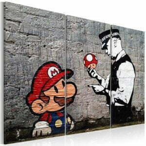 Wandbild - Super Mario Mushroom Cop by Banksy