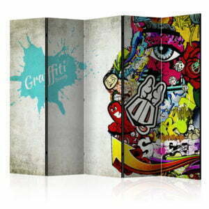 5-teiliges Paravent - Graffiti Beauty [Room Dividers]