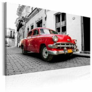 Wandbild - Cuban Classic Car (Red)