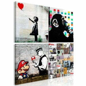 Wandbild - Banksy Collage (4 Parts)