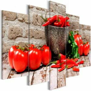 Wandbild - Red Vegetables (5 Parts) Brick Wide