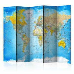 5-teiliges Paravent - World Classic Map  [Room Dividers]