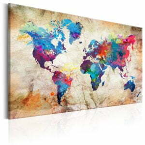 Wandbild - World Map: Urban Style