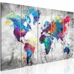 Wandbild - World Map: Spilt Paint