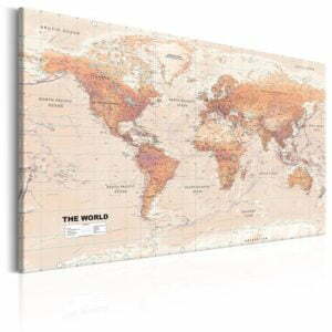 Wandbild - World Map: Orange World