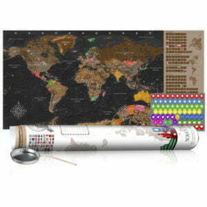Rubbel Weltkarte - Braune Weltkarte - Poster (Englische Beschriftung)