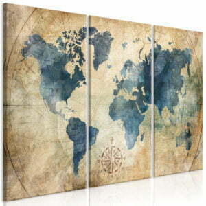 Wandbild - Retro Map (3 Parts)