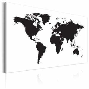 Wandbild - World Map: Black & White Elegance