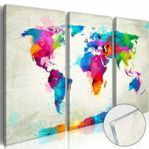 Acrylglasbild - World Map: An Explosion of Colours [Glass]