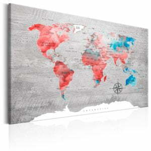 Wandbild - World Map: Red Roam