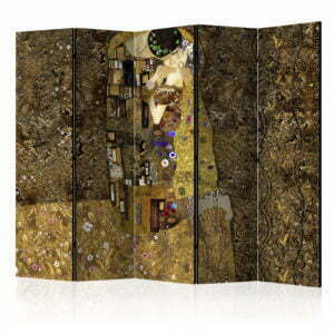 5-teiliges Paravent - Golden Kiss II [Room Dividers]