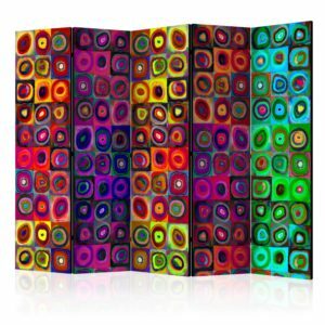 5-teiliges Paravent - Colorful Abstract Art II [Room Dividers]