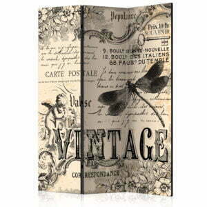 3-teiliges Paravent - Vintage Correspondence [Room Dividers]