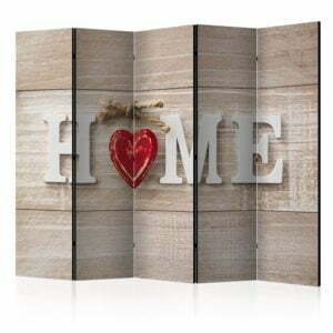5-teiliges Paravent - Room divider - Home and red heart
