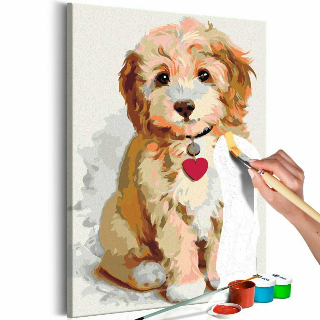 Malen Nach Zahlen – Niedlicher Welpe (Berner Sennenhund) Auf 40x50 Cm Leinwand, DIY Set Für Kinder & Erwachsene