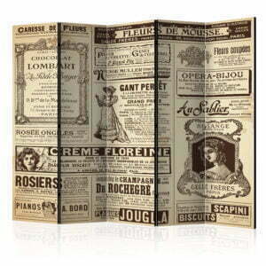 5-teiliges Paravent - Vintage Magazines II [Room Dividers]