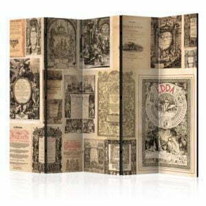 5-teiliges Paravent - Vintage Books II [Room Dividers]