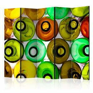 5-teiliges Paravent - bottles (background) II [Room Dividers]