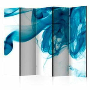 5-teiliges Paravent - Blue smoke II [Room Dividers]