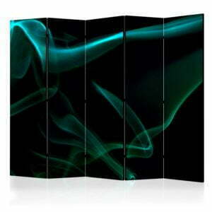 5-teiliges Paravent - Blue smoke waves II [Room Dividers]