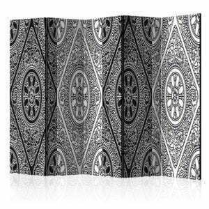 5-teiliges Paravent - Ethnic Monochrome II [Room Dividers]