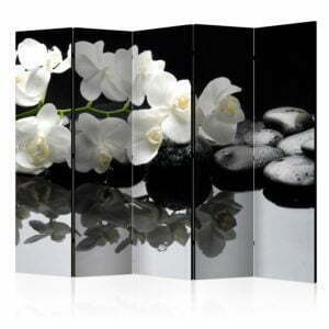 5-teiliges Paravent - Spa, Stones and Orchid II [Room Dividers]
