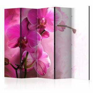 5-teiliges Paravent - Pink Orchid II [Room Dividers]