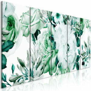Wandbild - Rose Composition (5 Parts) Narrow Green