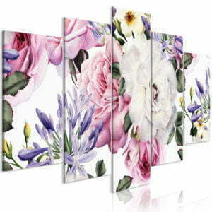 Wandbild - Rose Composition (5 Parts) Wide Colourful