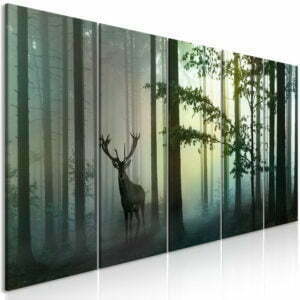 Wandbild - Morning (5 Parts) Narrow Green