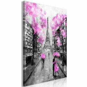Wandbild - Paris Rendez-Vous (1 Part) Vertical Pink