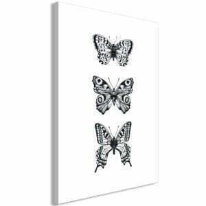 Wandbild - Three Butterflies (1 Part) Vertical