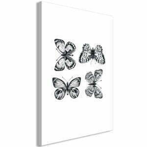 Wandbild - Four Butterflies (1 Part) Vertical