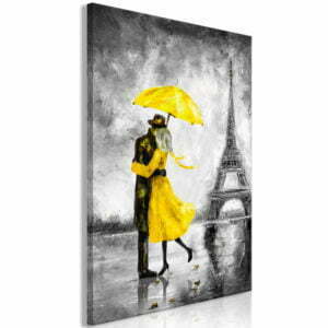 Wandbild - Paris Fog (1 Part) Vertical Yellow