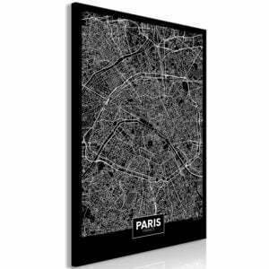 Wandbild - Dark Map of Paris (1 Part) Vertical