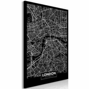 Wandbild - Dark Map of London (1 Part) Vertical