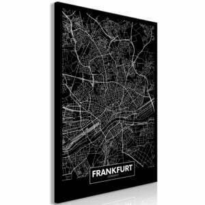 Wandbild - Dark Map of Frankfurt (1 Part) Vertical