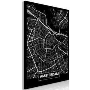 Wandbild - Dark Map of Amsterdam (1 Part) Vertical