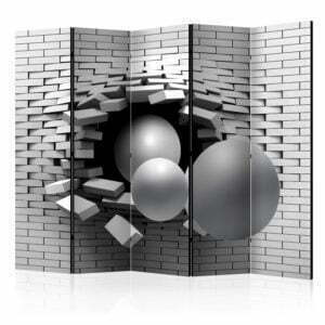 5-teiliges Paravent - Brick In The Wall II [Room Dividers]