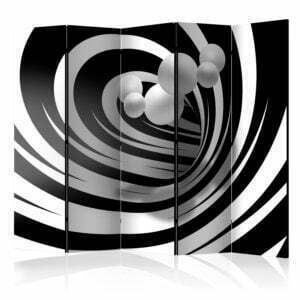 5-teiliges Paravent - Twisted In Black & White II [Room Dividers]