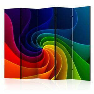 5-teiliges Paravent - Colorful Pinwheel II [Room Dividers]
