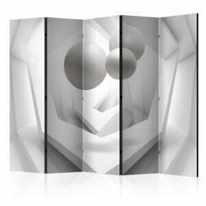 5-teiliges Paravent - White Imagination II [Room Dividers]