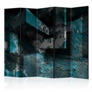 5-teiliges Paravent - Azure Geometry II [Room Dividers]