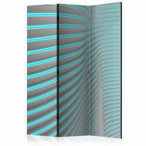 3-teiliges Paravent - Neon Blue [Room Dividers]