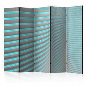 5-teiliges Paravent - Neon Blue II [Room Dividers]